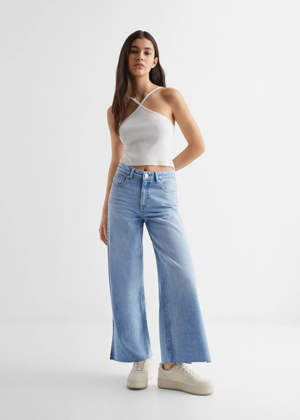 Jeans culotte spacchi