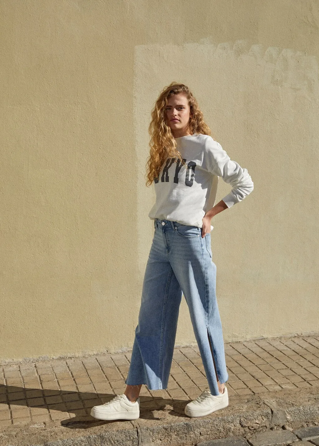 Jeans culotte spacchi