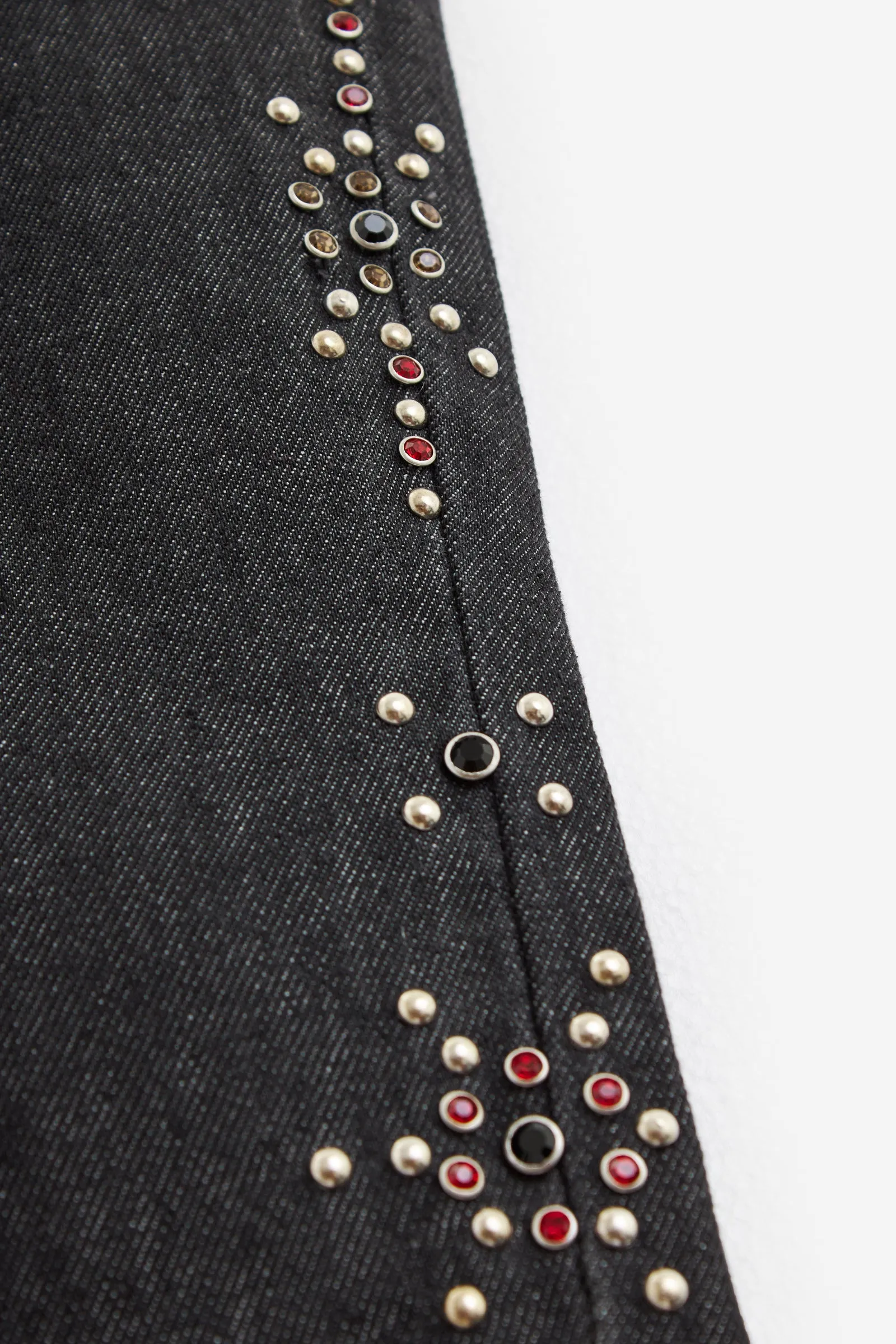 Jeans STUDDED BAGGY DENIM in cotone nero