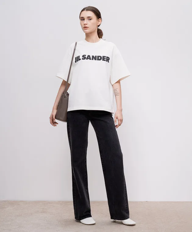 Jil Sander T-shirt bianca con stampa logo J02GC0001J45148
