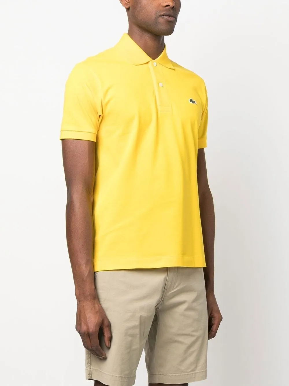 Lacoste Polo Giallo Uomo Giallo con logo ricamato