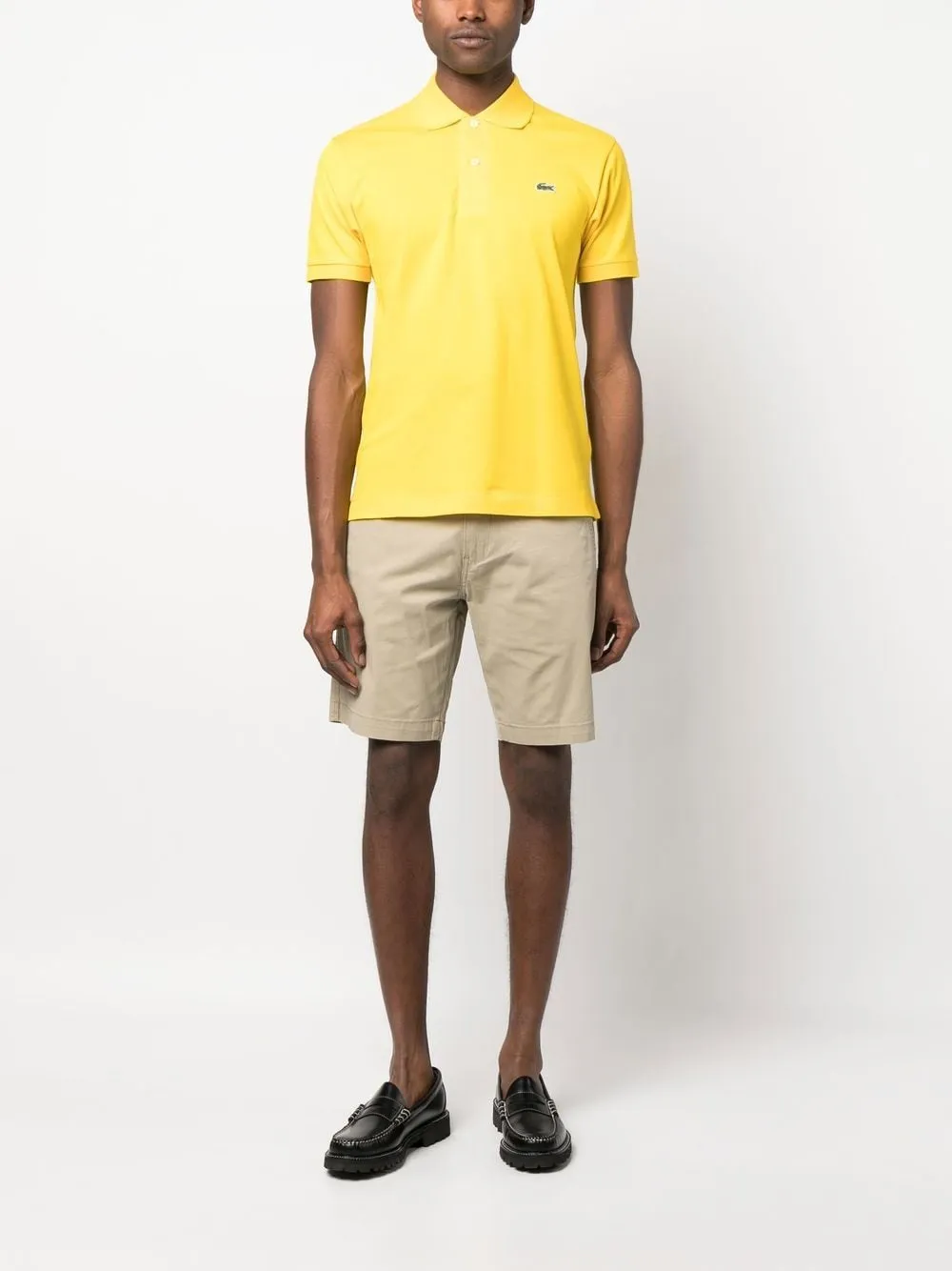 Lacoste Polo Giallo Uomo Giallo con logo ricamato
