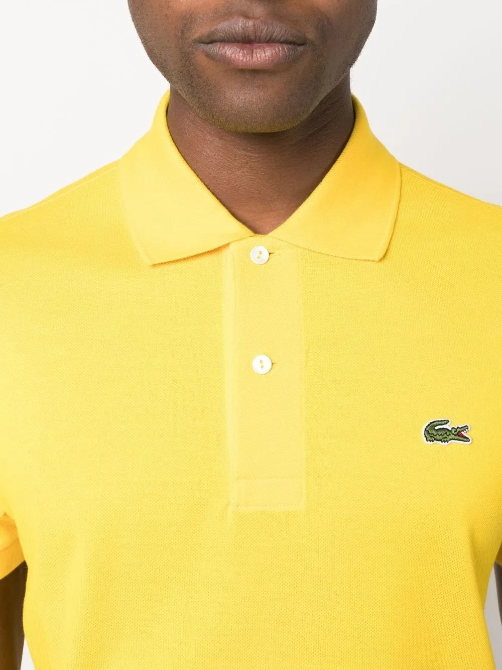 Lacoste Polo Giallo Uomo Giallo con logo ricamato