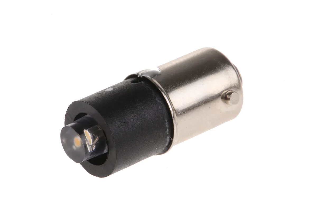 Lampada per indicatori Marl, lunga 26mm, Ø 4.9mm, 24V cc, luce color Bianco, 9200mcd, Chip singolo da 100000h con base