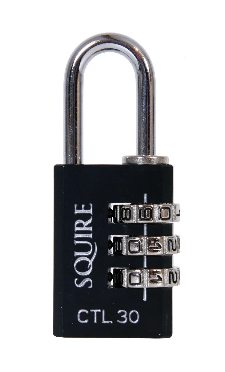 Lucchetto con combinazione Squire per uso interno ed esterno, in Pressofuso, anello da 4.7mm, L. 26.4mm, col nero