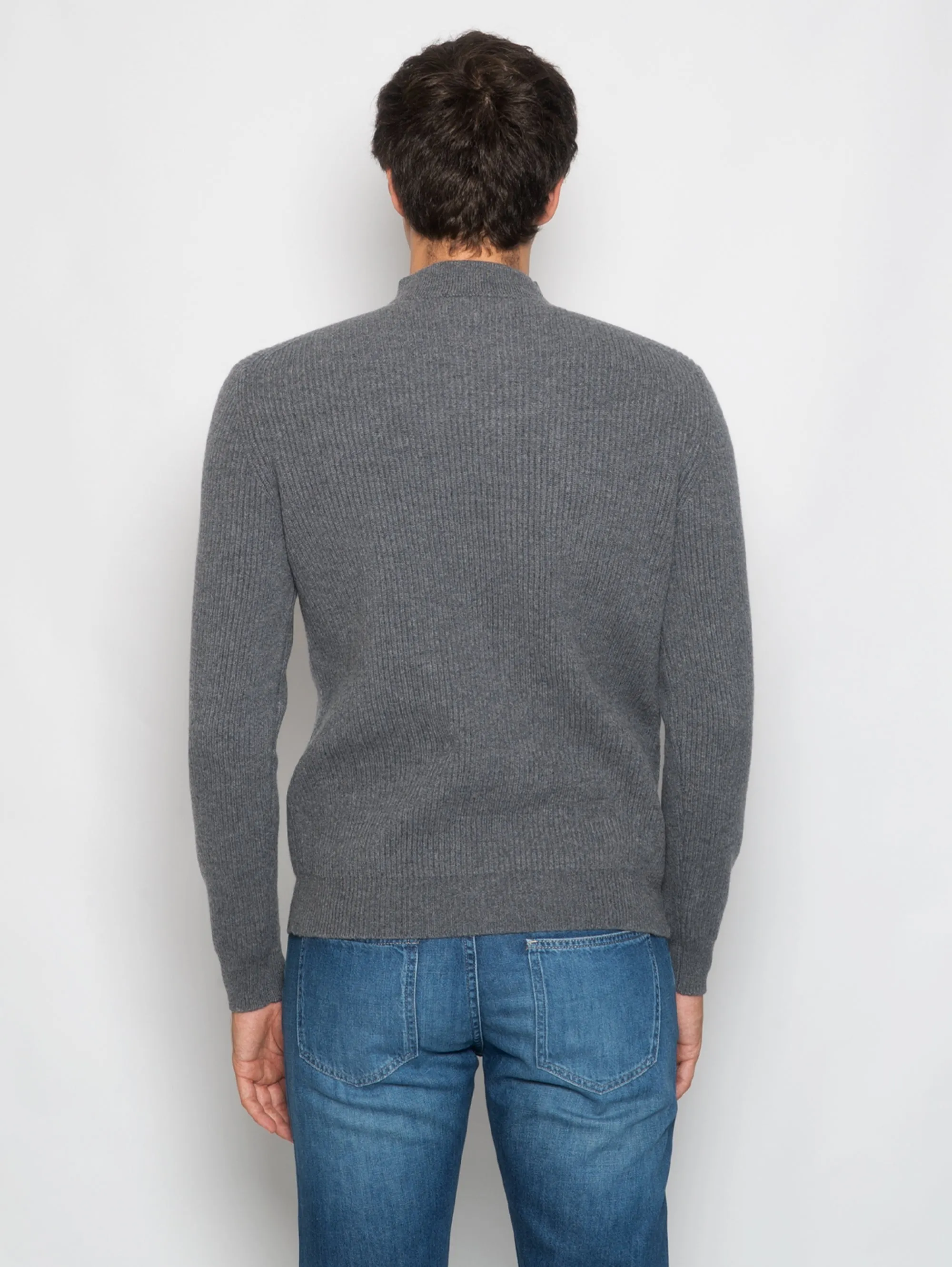 Lupetto con Mezza Zip Grigio