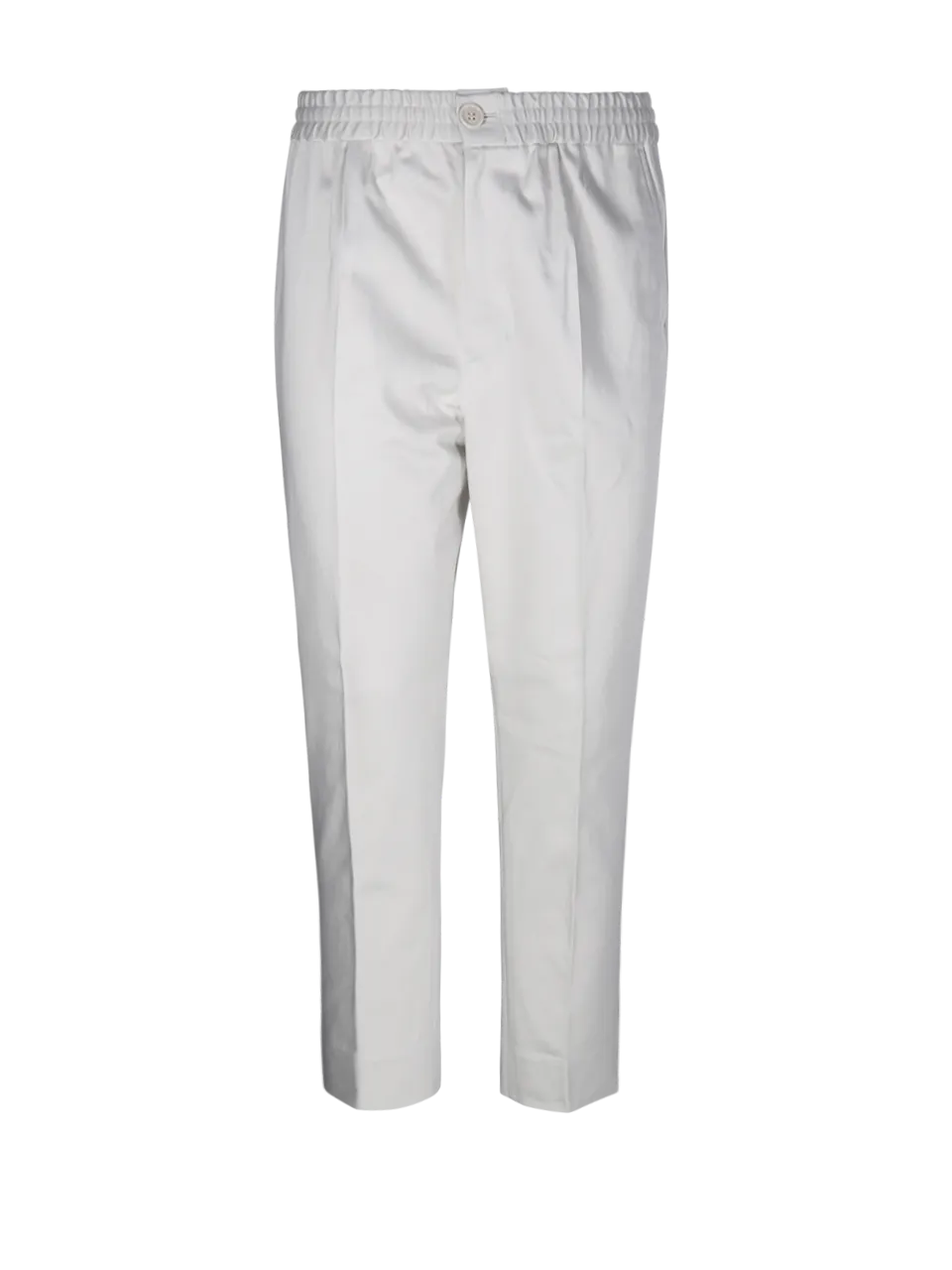 MEN AMI WHITE COTTON ELASTICATED WAIST PANT