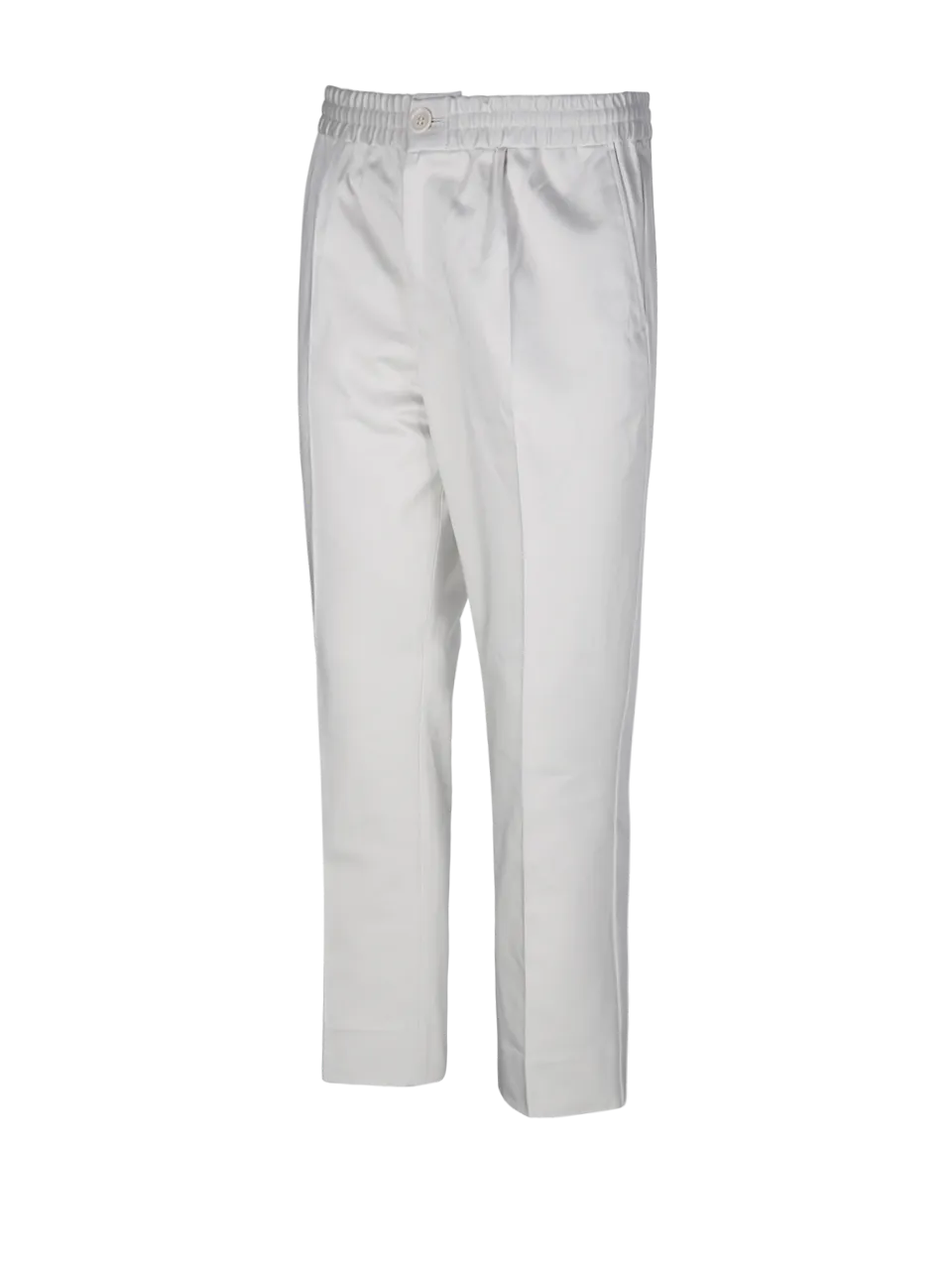 MEN AMI WHITE COTTON ELASTICATED WAIST PANT