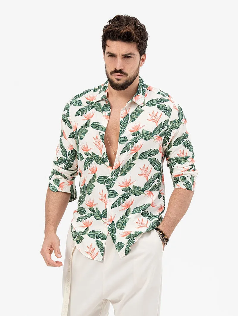 MIAMI CAMICIA STAMPATA BIANCA