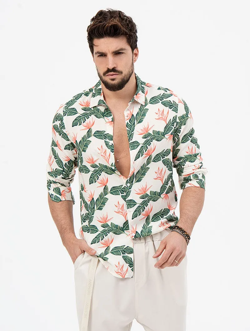 MIAMI CAMICIA STAMPATA BIANCA