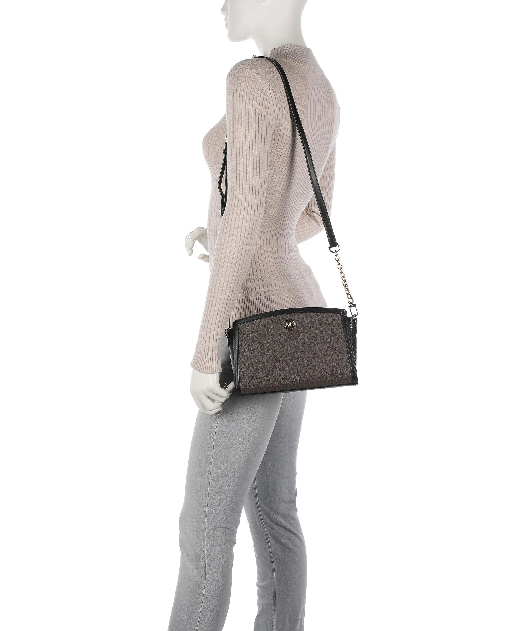 Michael Kors Chantal Borsa a tracolla tela marrone scuro  