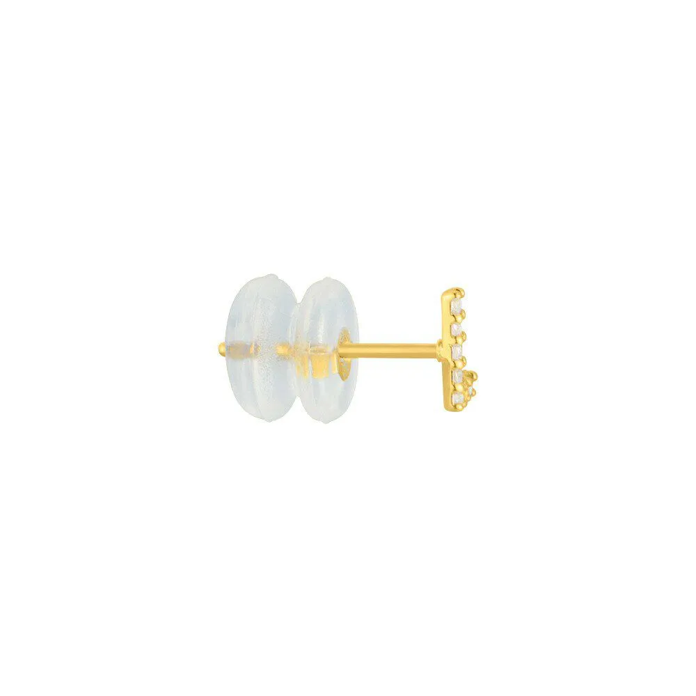 Mono Orecchino Lobo Lettera L Bon Ton Oro Giallo 375/1000 Cubic Zirconia Bianco 1415498