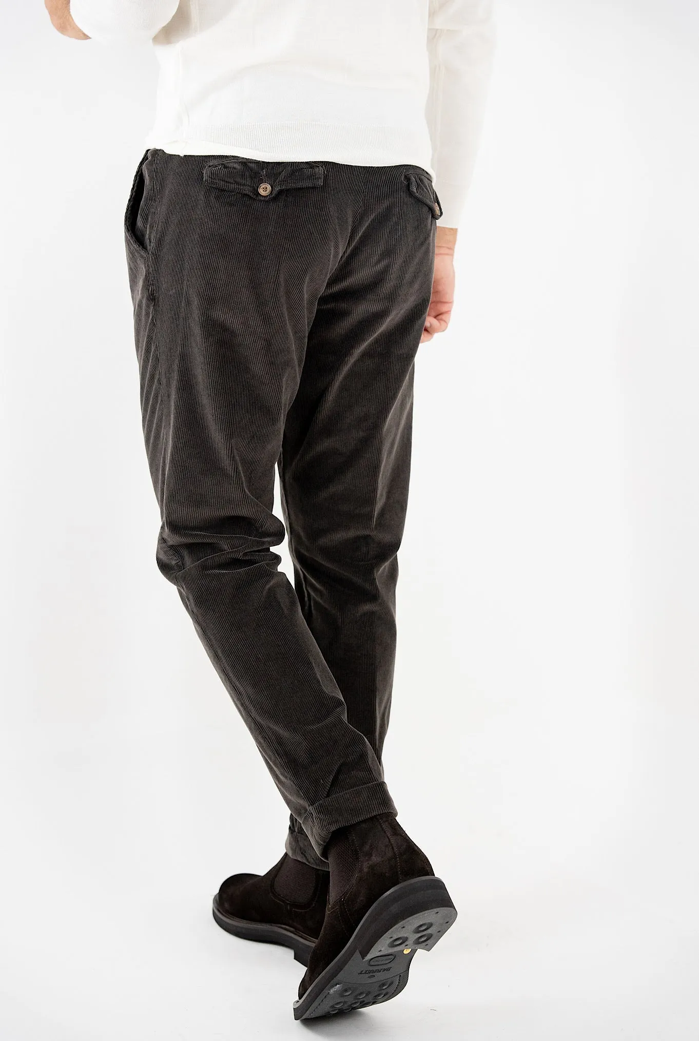 MYTHS Pantaloni Velluto Lavato Testa di Moro