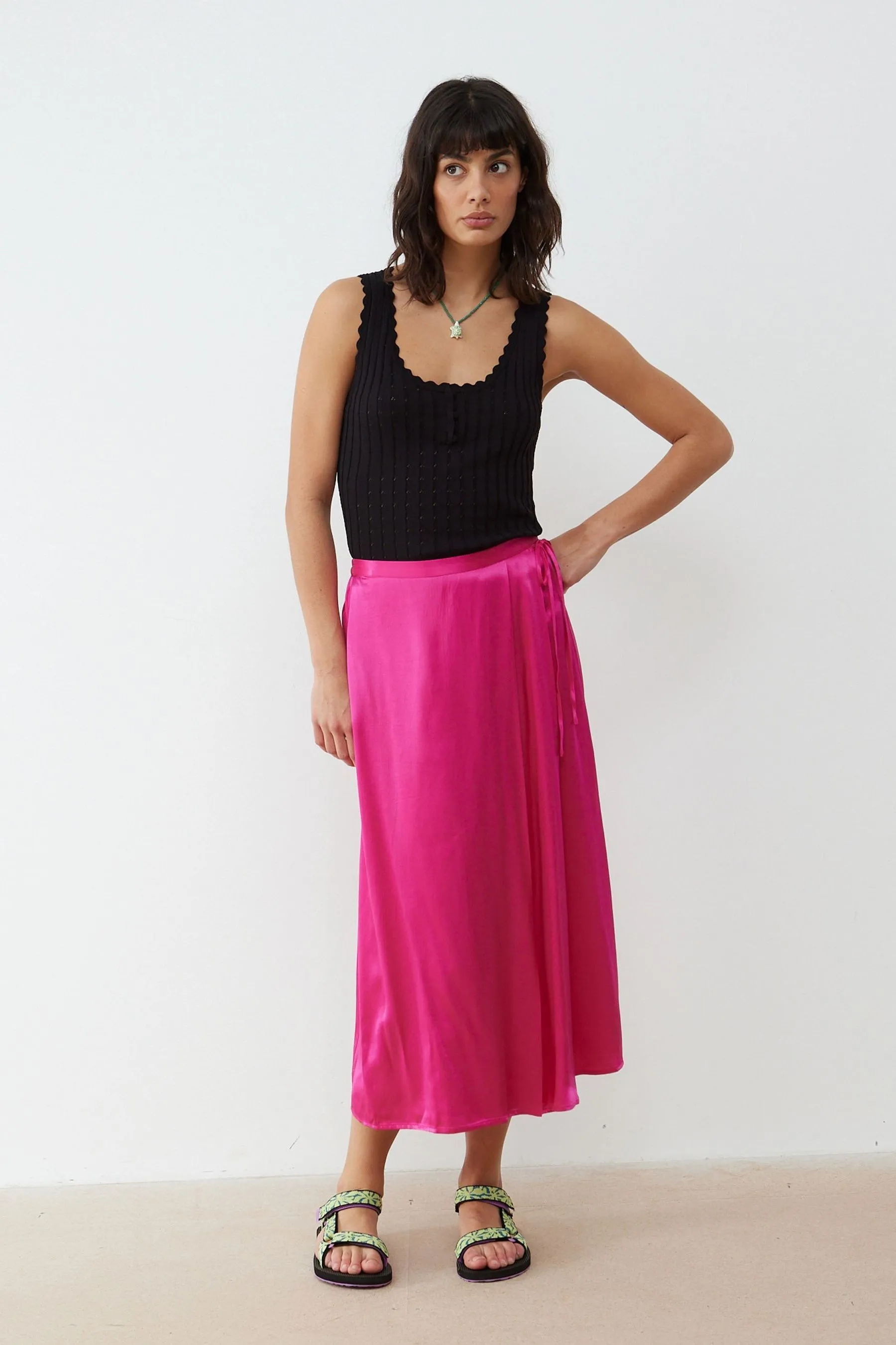 Oliver Bonas Geometric Circle Wrap Midi Skirt    