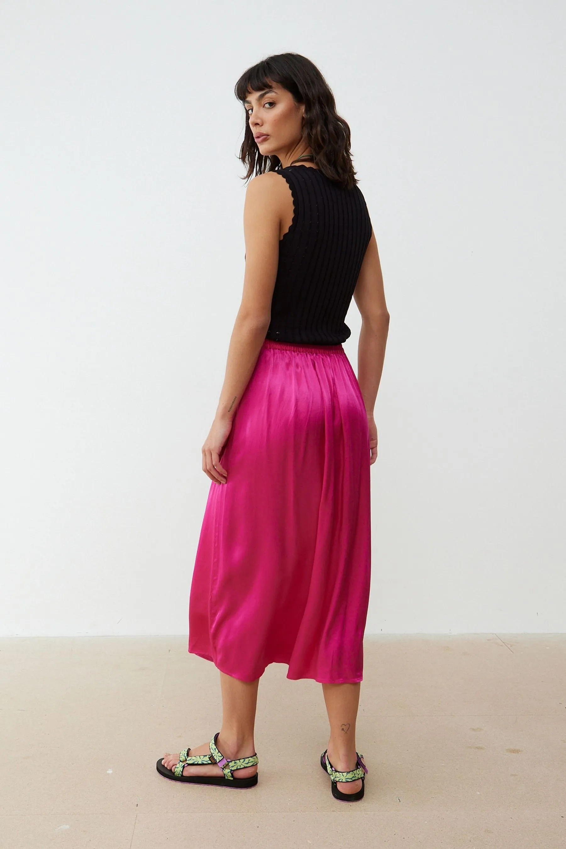 Oliver Bonas Geometric Circle Wrap Midi Skirt    