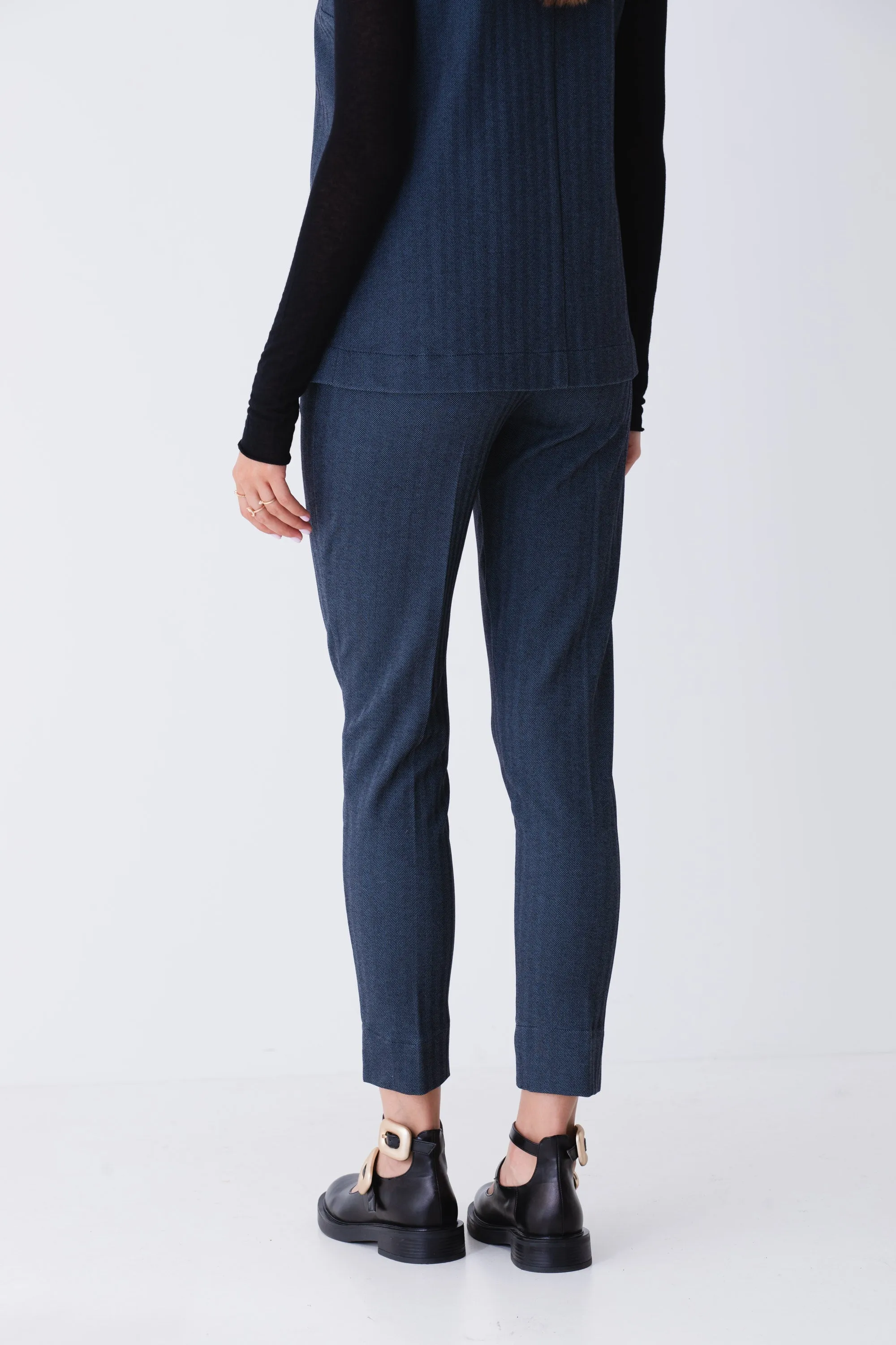 Pantalone dritto in tessuto spinato - FW25