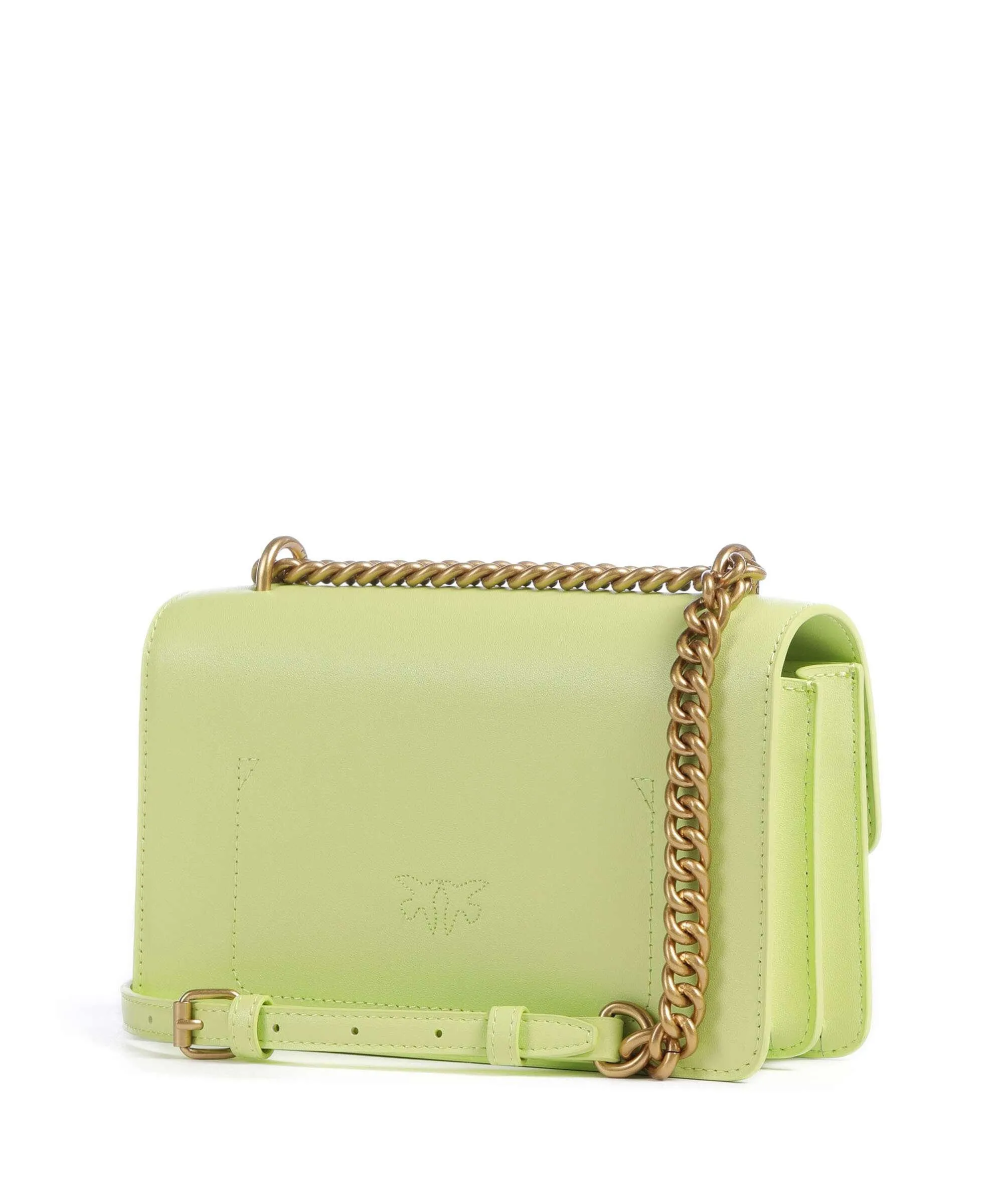  Pinko Love One Mini Borsa a spalla pelle di vacchetta finemente grana verde chiaro  