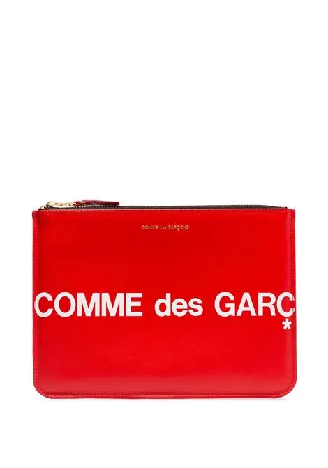 pochette grande con zip e logo