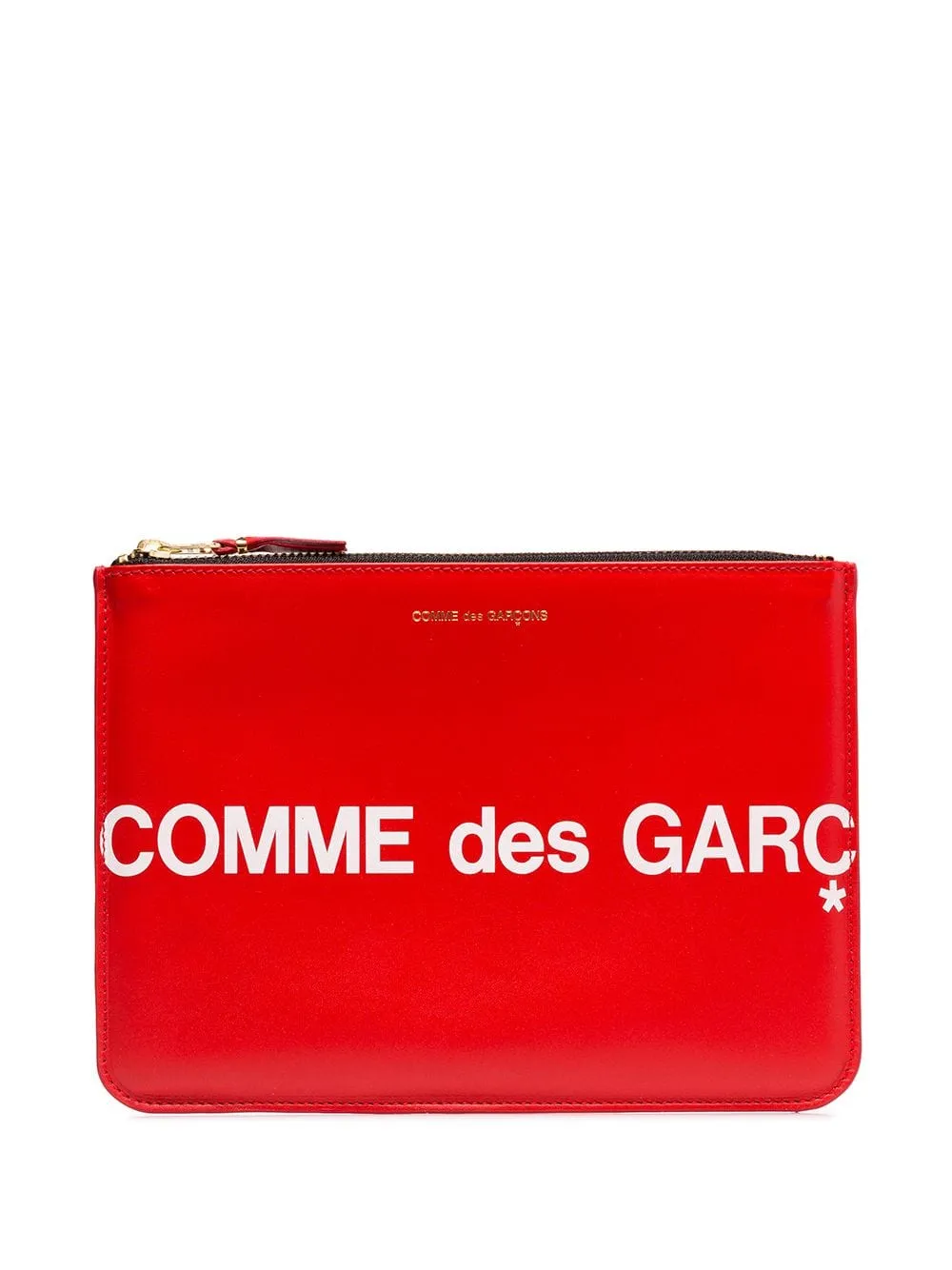 pochette grande con zip e logo
