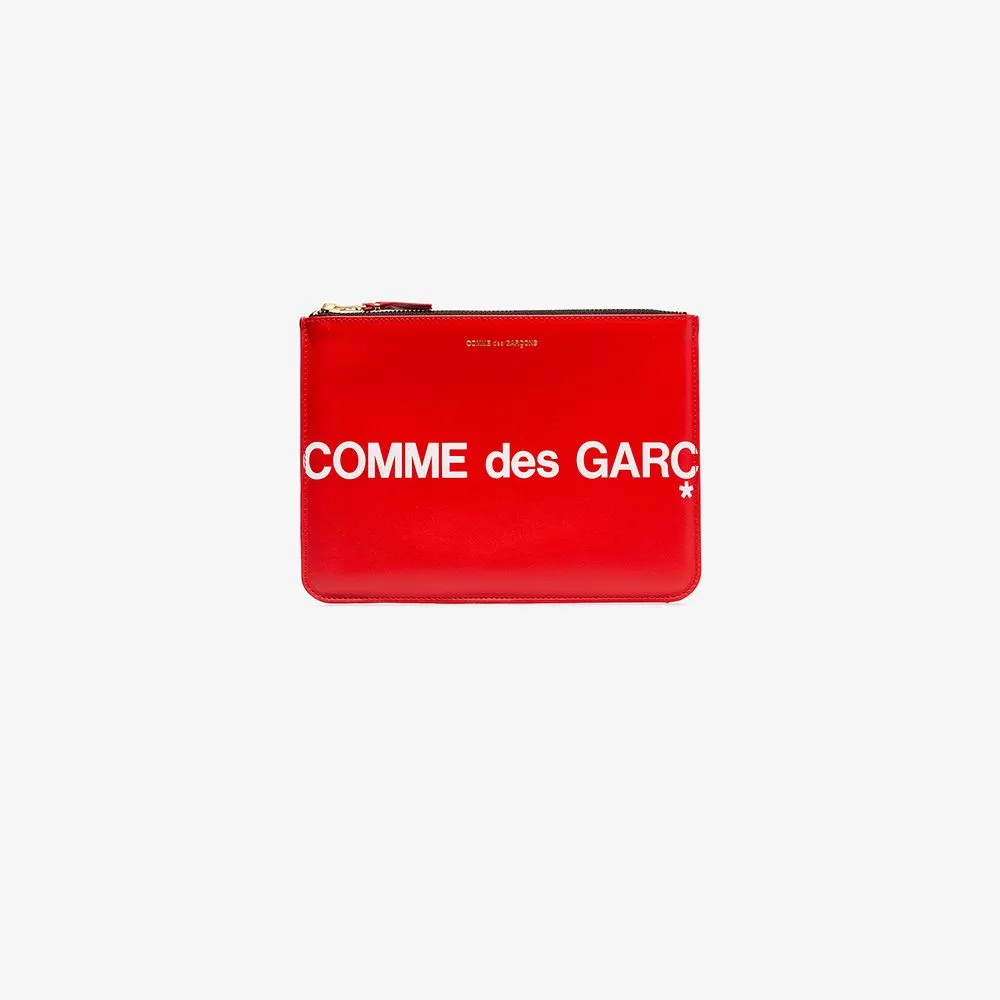 pochette grande con zip e logo