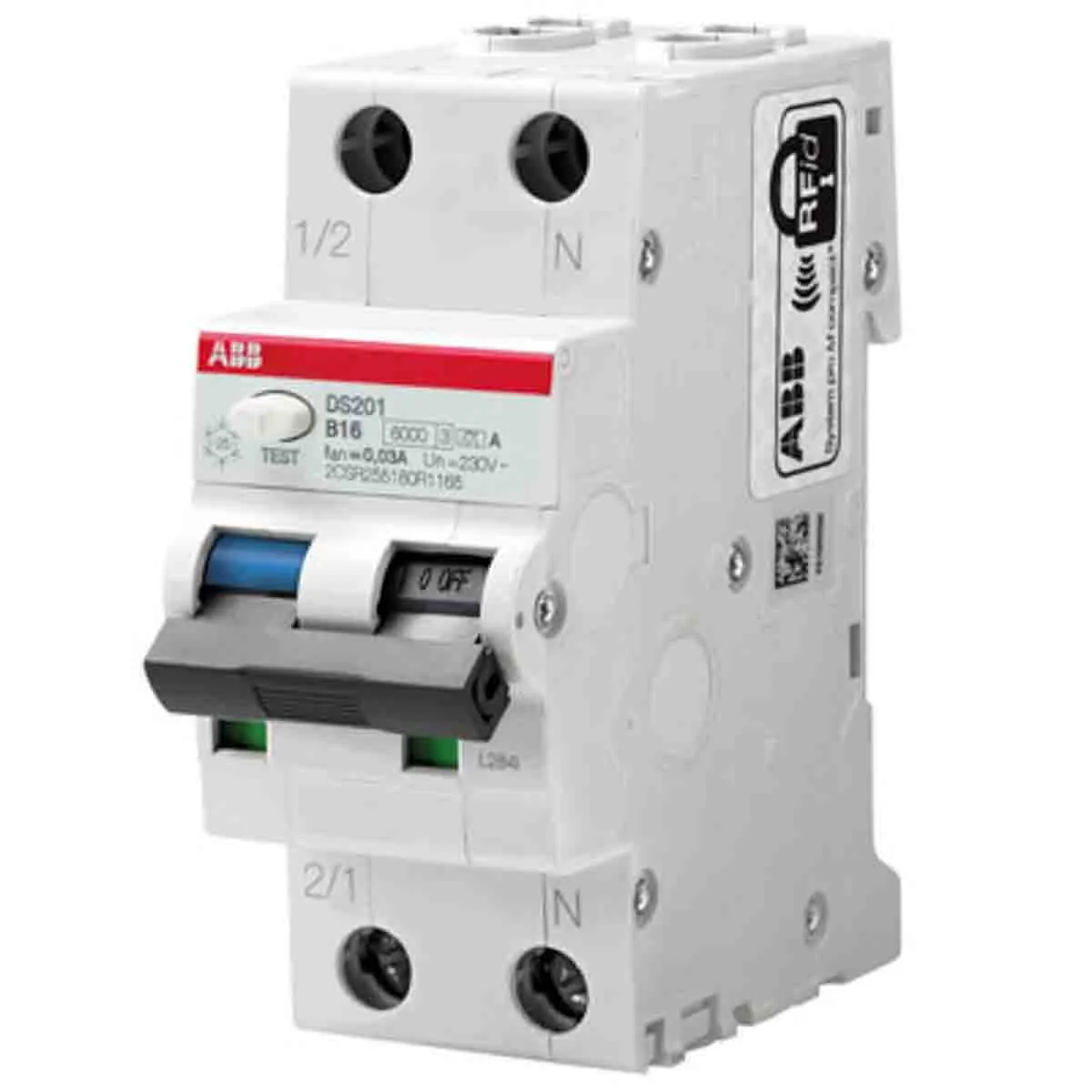 RCBO ABB 2CSR255180R0104, 2P, 10A, sensibilità 10mA, Montaggio Guida DIN