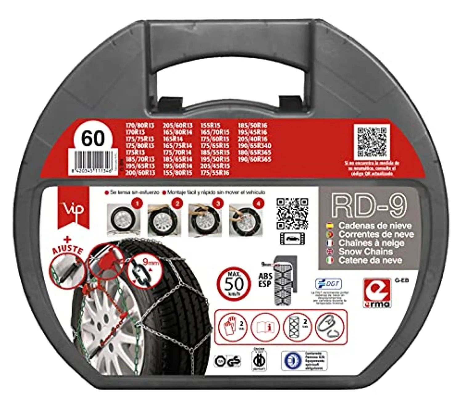 RD9 - Catene da Neve Metalliche mm Taglia n. 60