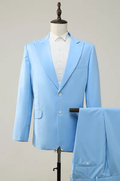 Risvolto a lancia monopetto Cielo blu Visiera revers monopetto Azzurro Abiti da ballo da uomo