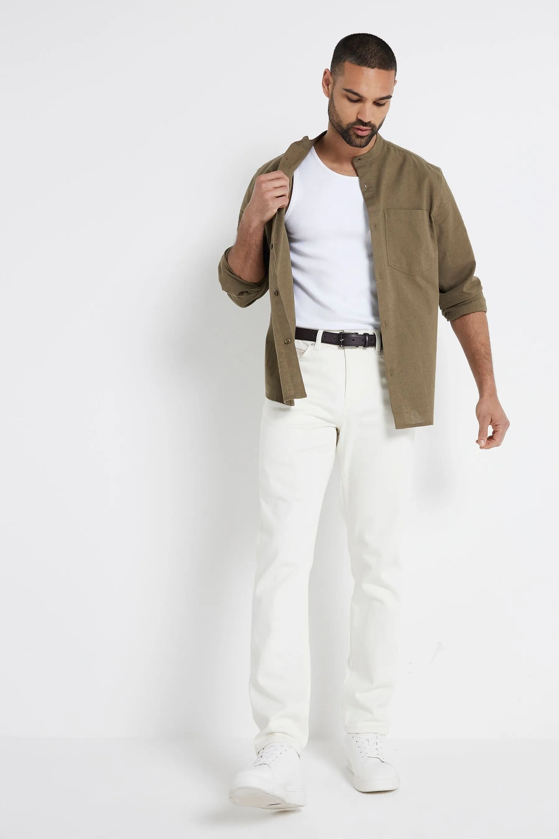 River Island regular  - Vestibilità Camicia in misto manica lunga 100% cotone    