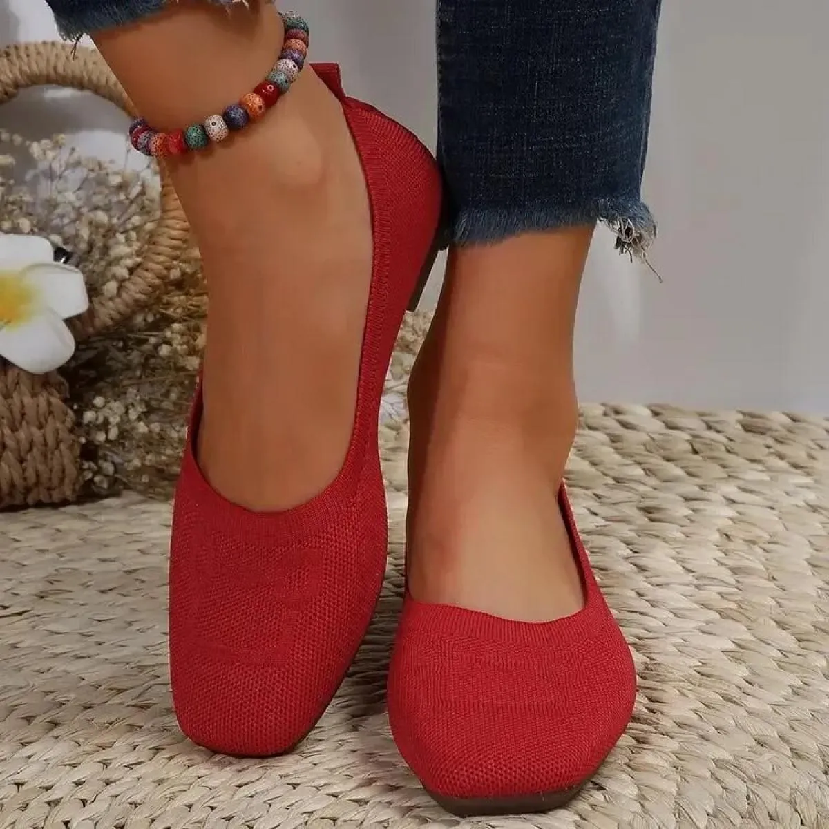 Scarpe casual estive da donna scarpe di tela traspiranti tacchi piatti scarpe basse antiscivolo sneakers slip-on per donna punta