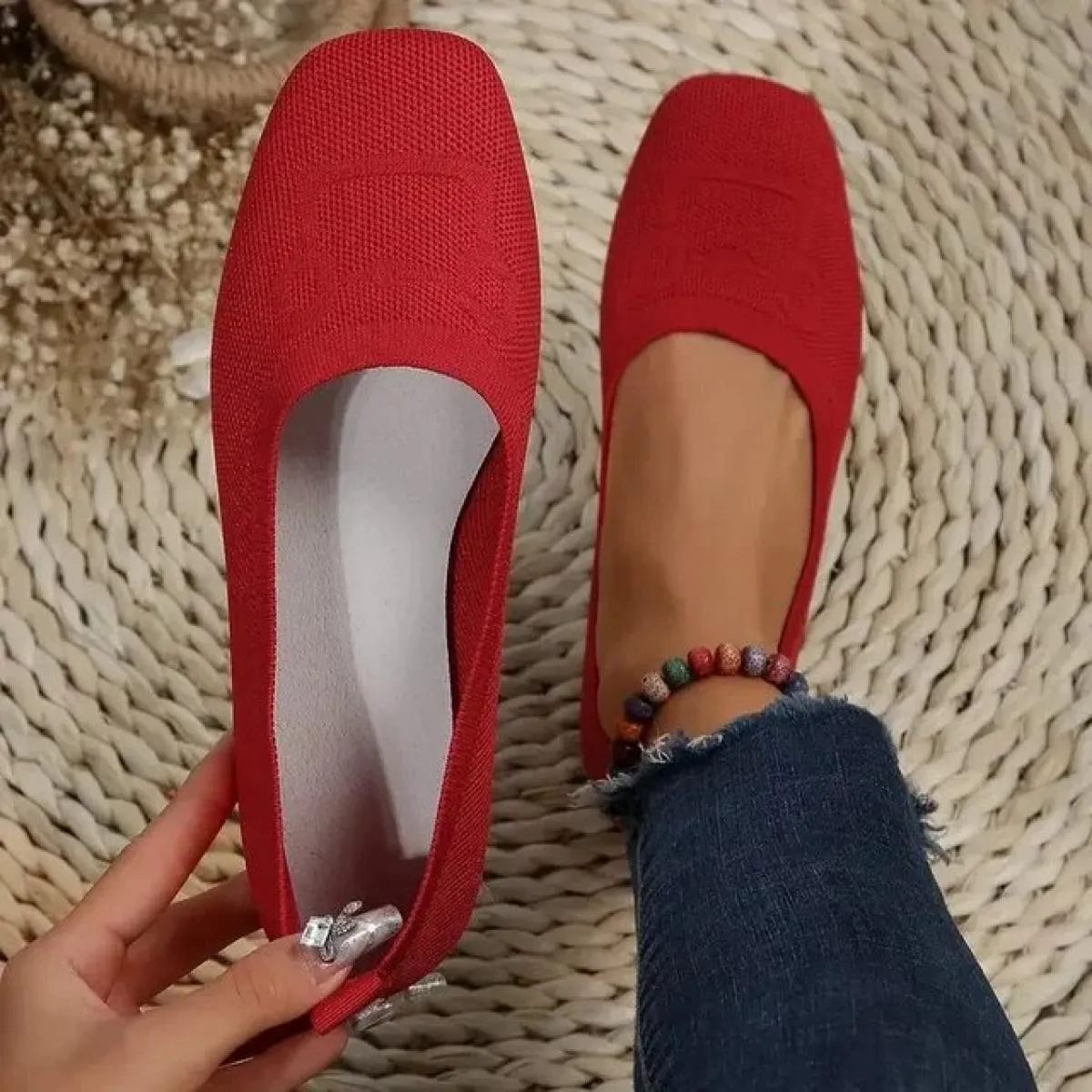 Scarpe casual estive da donna scarpe di tela traspiranti tacchi piatti scarpe basse antiscivolo sneakers slip-on per donna punta