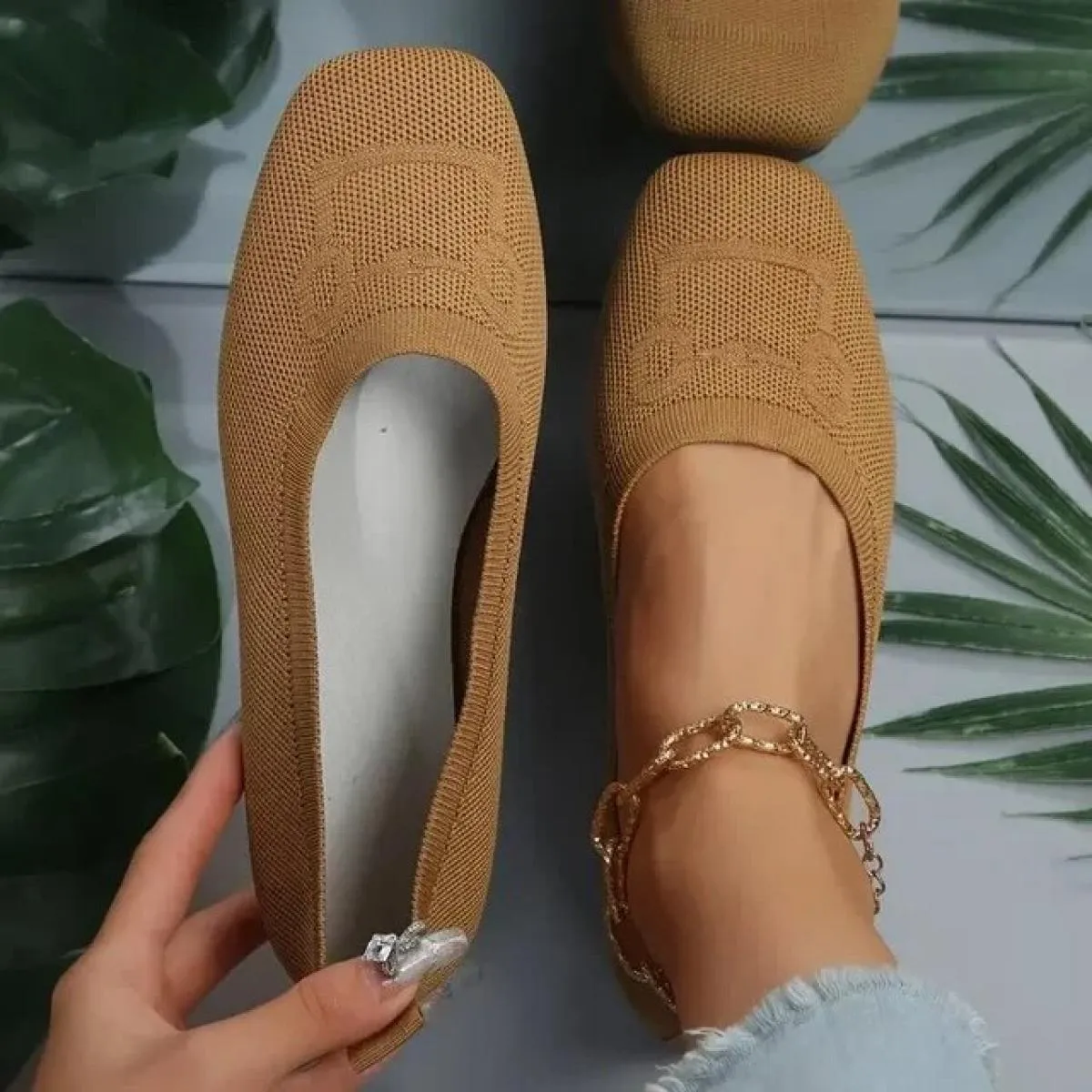 Scarpe casual estive da donna scarpe di tela traspiranti tacchi piatti scarpe basse antiscivolo sneakers slip-on per donna punta