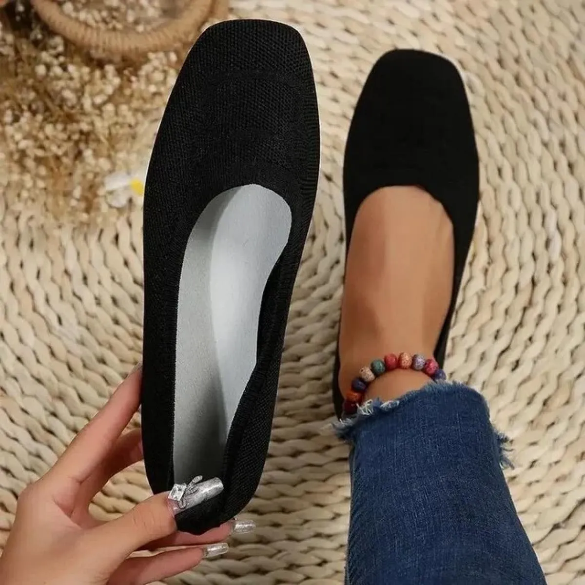 Scarpe casual estive da donna scarpe di tela traspiranti tacchi piatti scarpe basse antiscivolo sneakers slip-on per donna punta