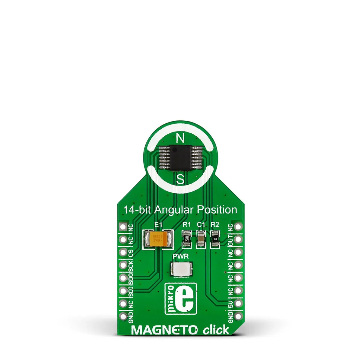 Scheda click mikroBus Magneto Click MikroElektronika, con Sensore a effetto Hall