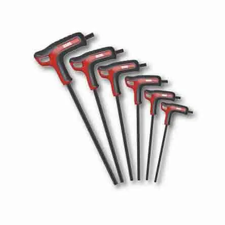 Set chiavi esagonali a T Usag, 6 pezzi, Imperiale, 1/4-7/32-5/32-5/16-3/8-3/16, con braccio Lungo