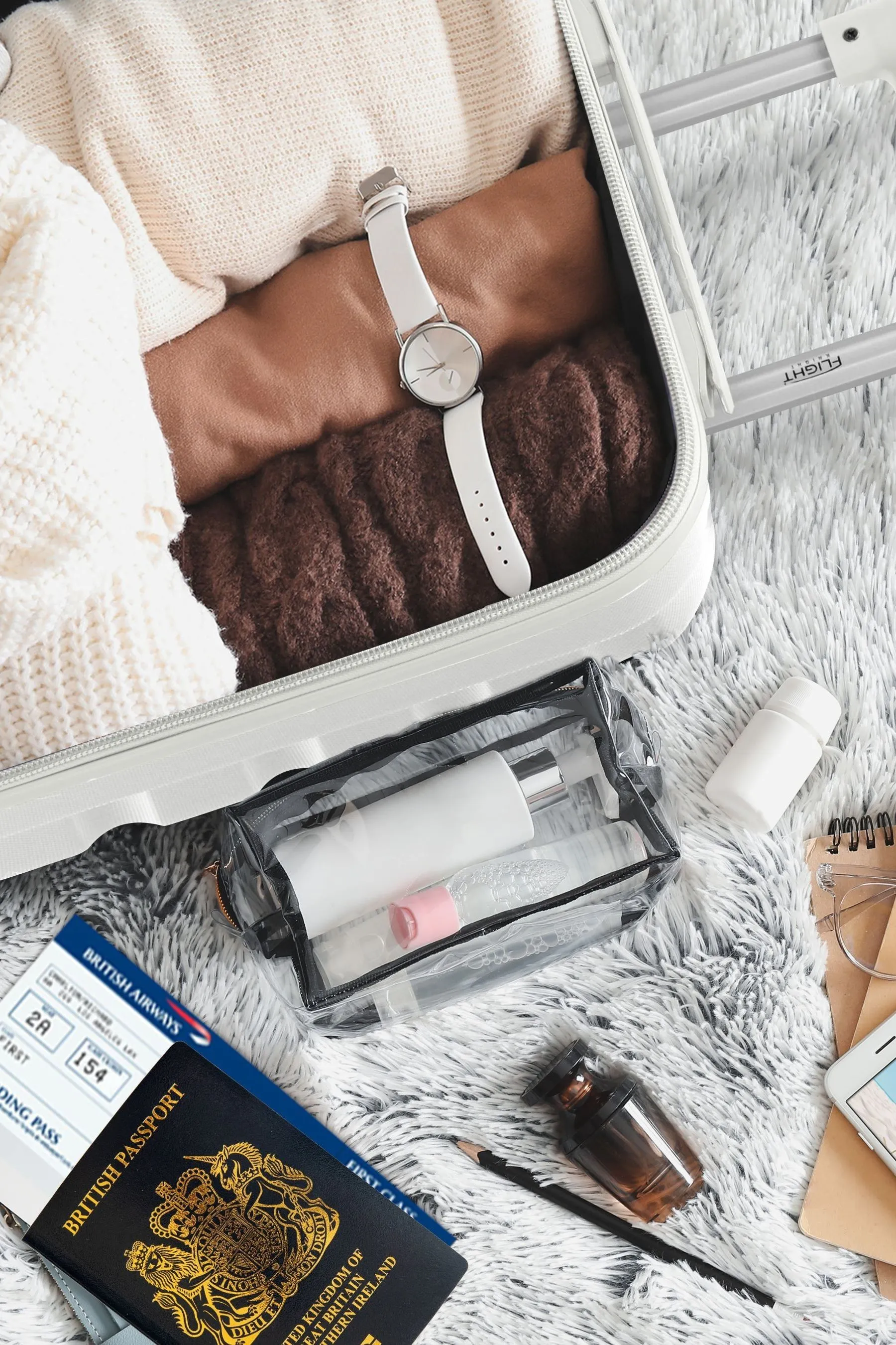 Set da 2 valigie da viaggio grandi A quadri in e piccola rigida per bagaglio a mano