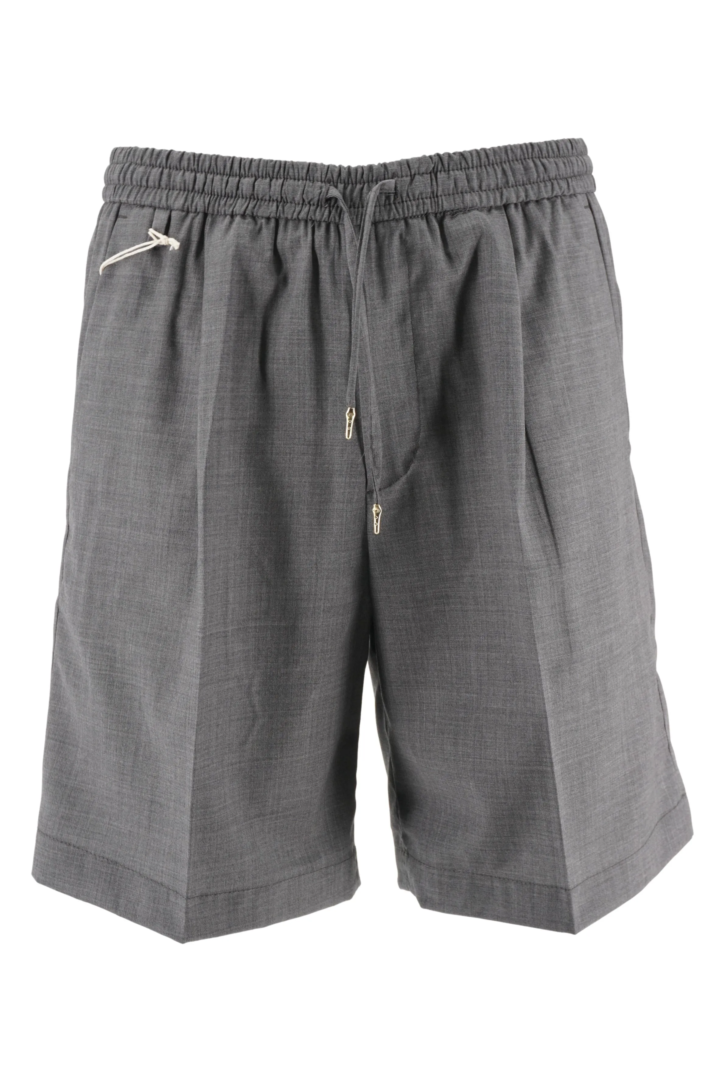Shorts in Wool Blend and Technical Fabric / Grey