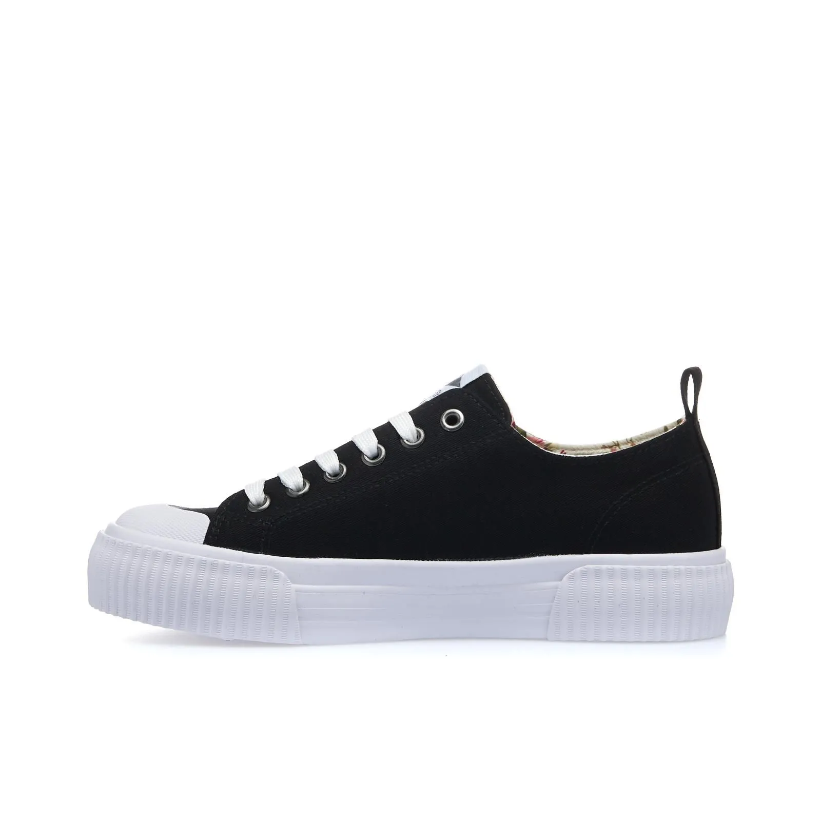 Sneakers nere in tela con logo