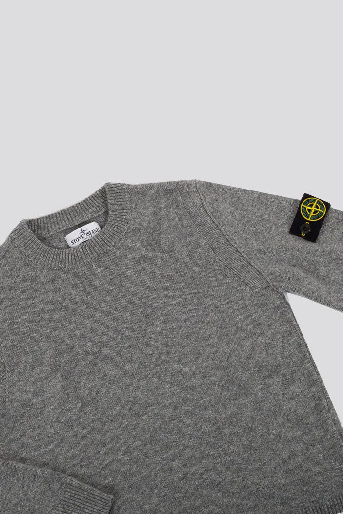 Stone Island Pull Girocollo Misto Cashmere Grigio Bambino
