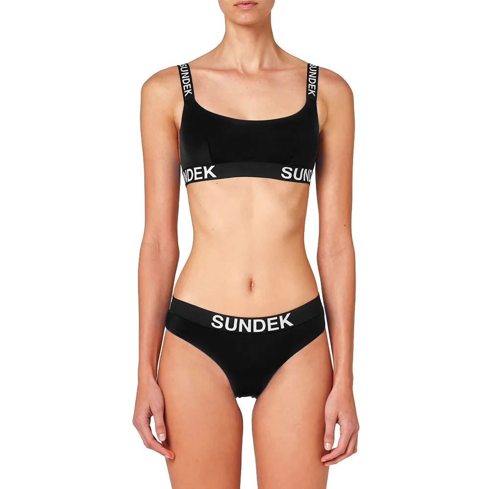 Sundek Costume Slip C/Logo Nero Donna