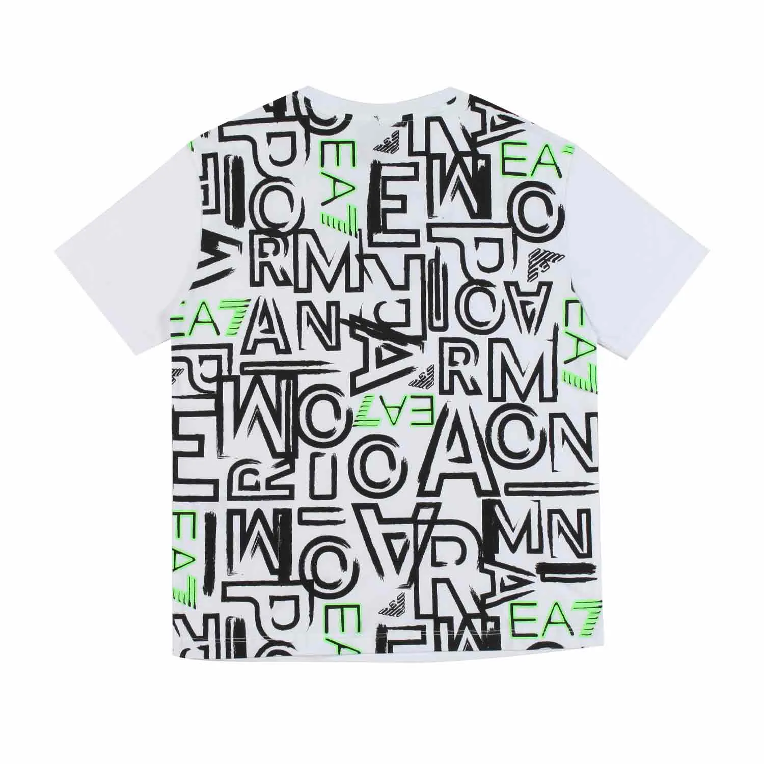 T-Shirt Bianca Con Loghi Ea7 Nero-Verdi