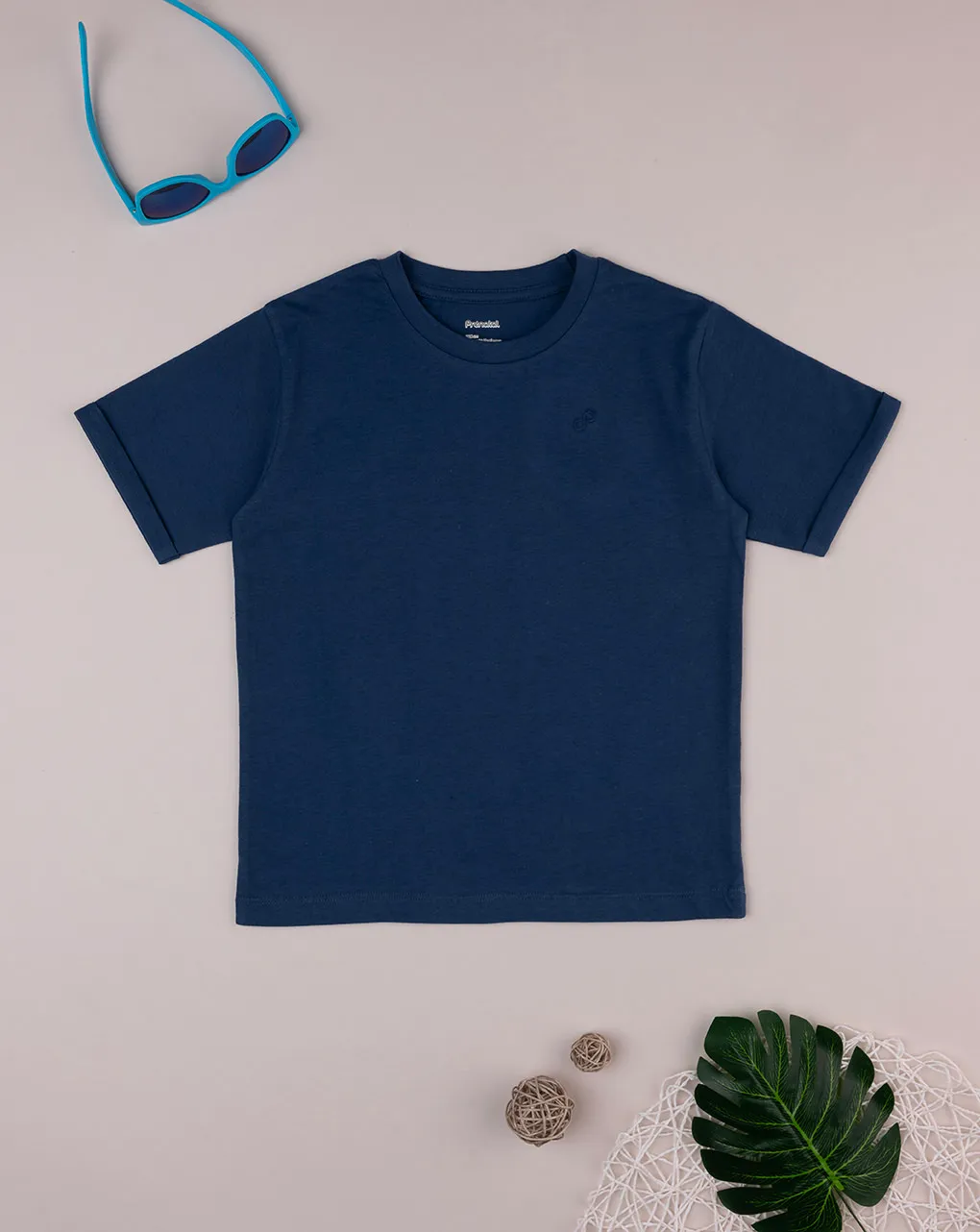             T-shirt blu maniche corte bambino        
