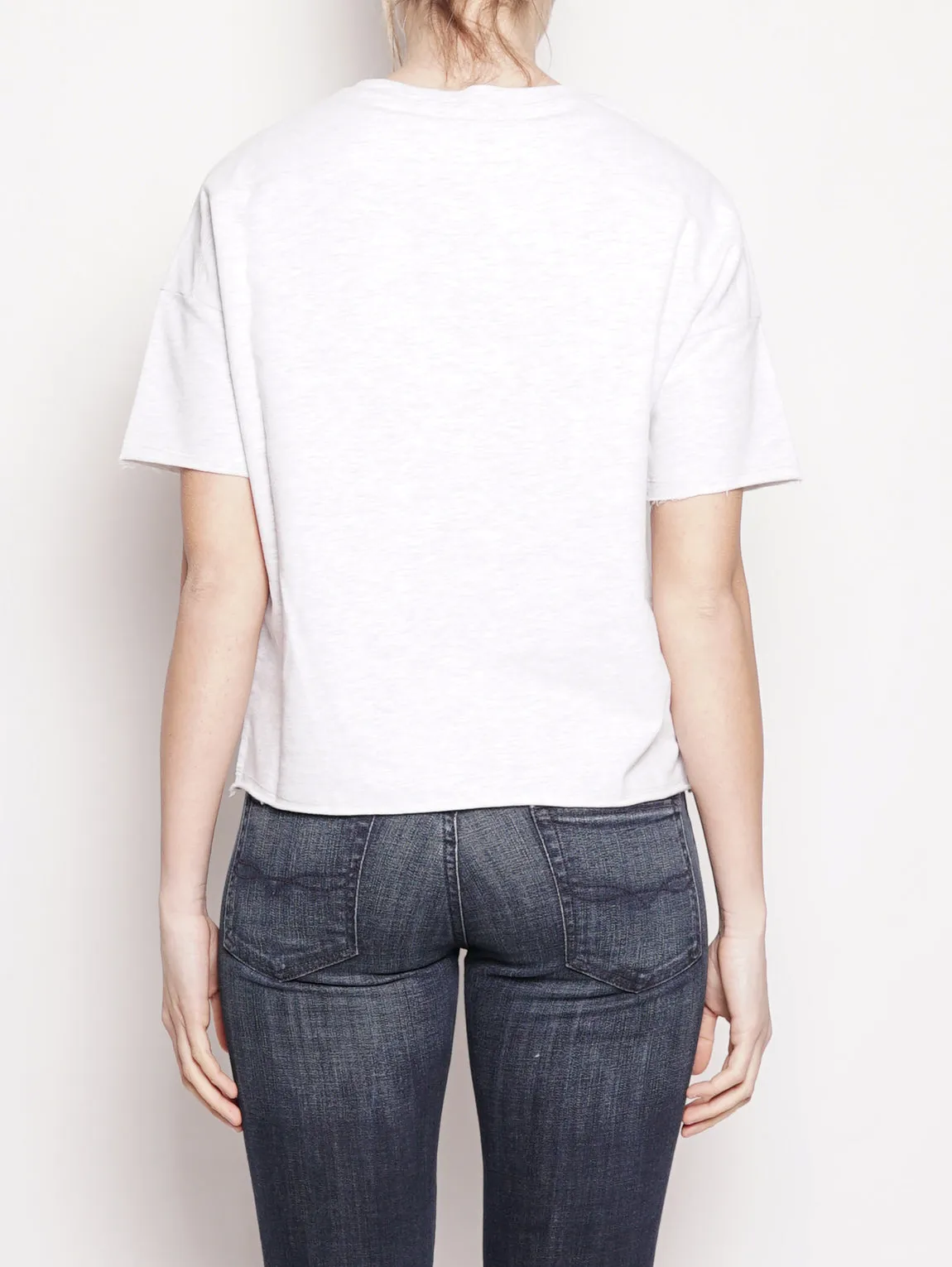 T-shirt con scritta in rilievo Grigio
