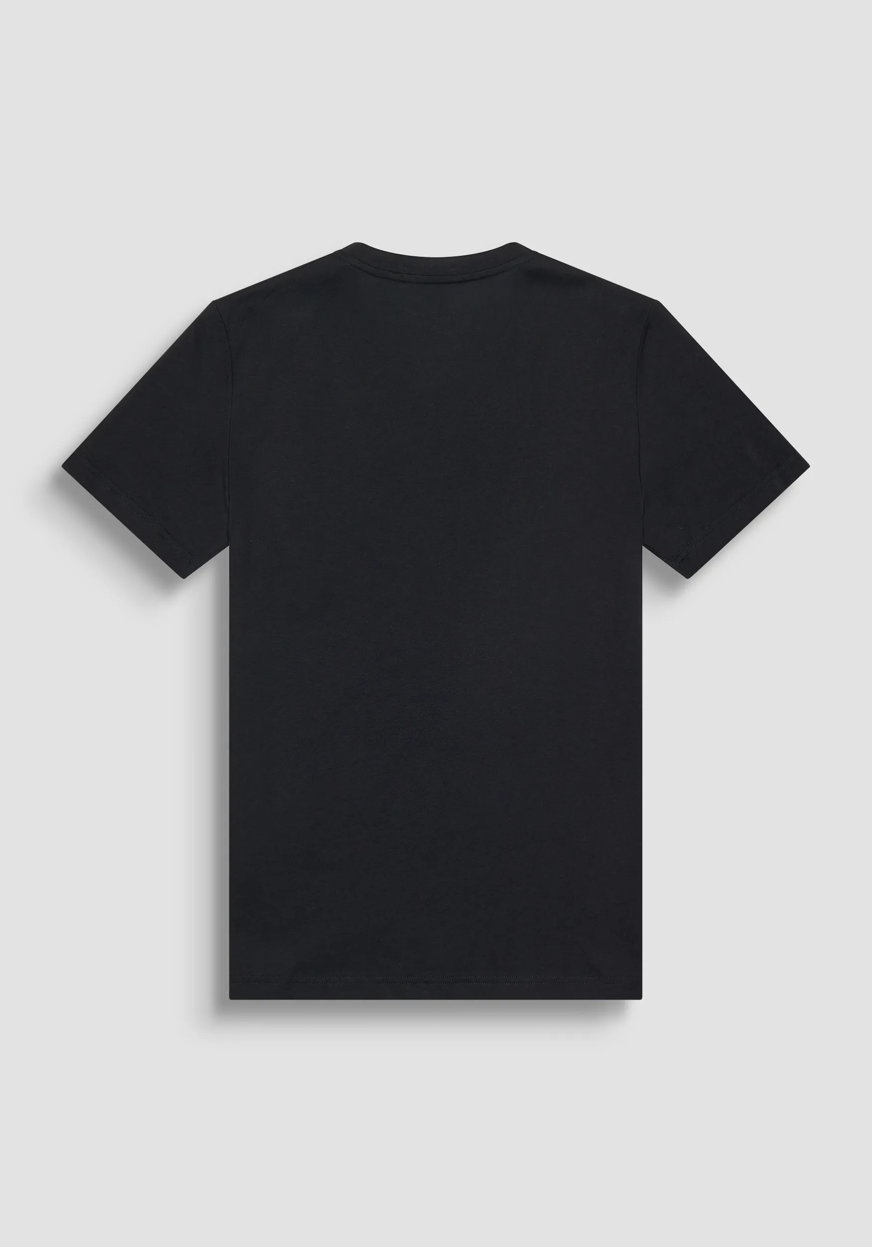T-SHIRT REGULAR FIT IN JERSEY DI COTONE NERO CON STAMPA STREET
