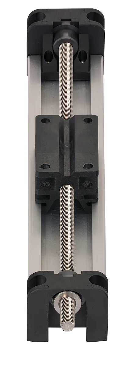 Tavola di posizionamento Igus, lunga 337mm, corsa da 250mm, carrello da 35mm, carico statico 40N