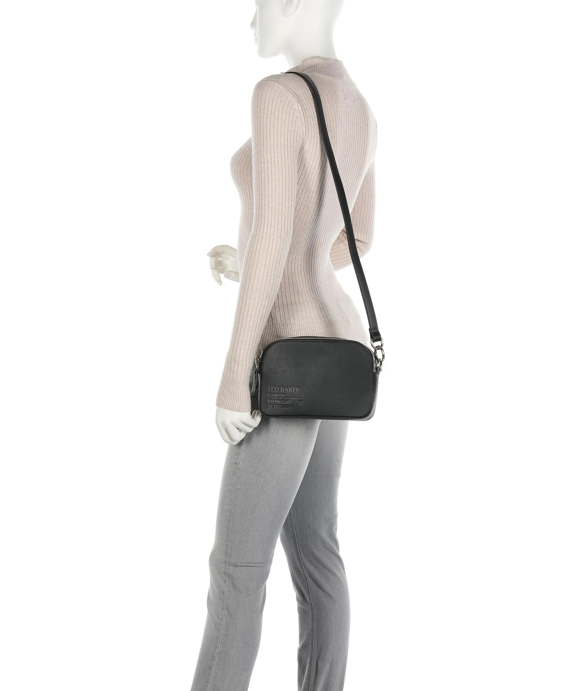  Ted Baker Darcelo Borsa a tracolla pelle di vacchetta liscia nero  