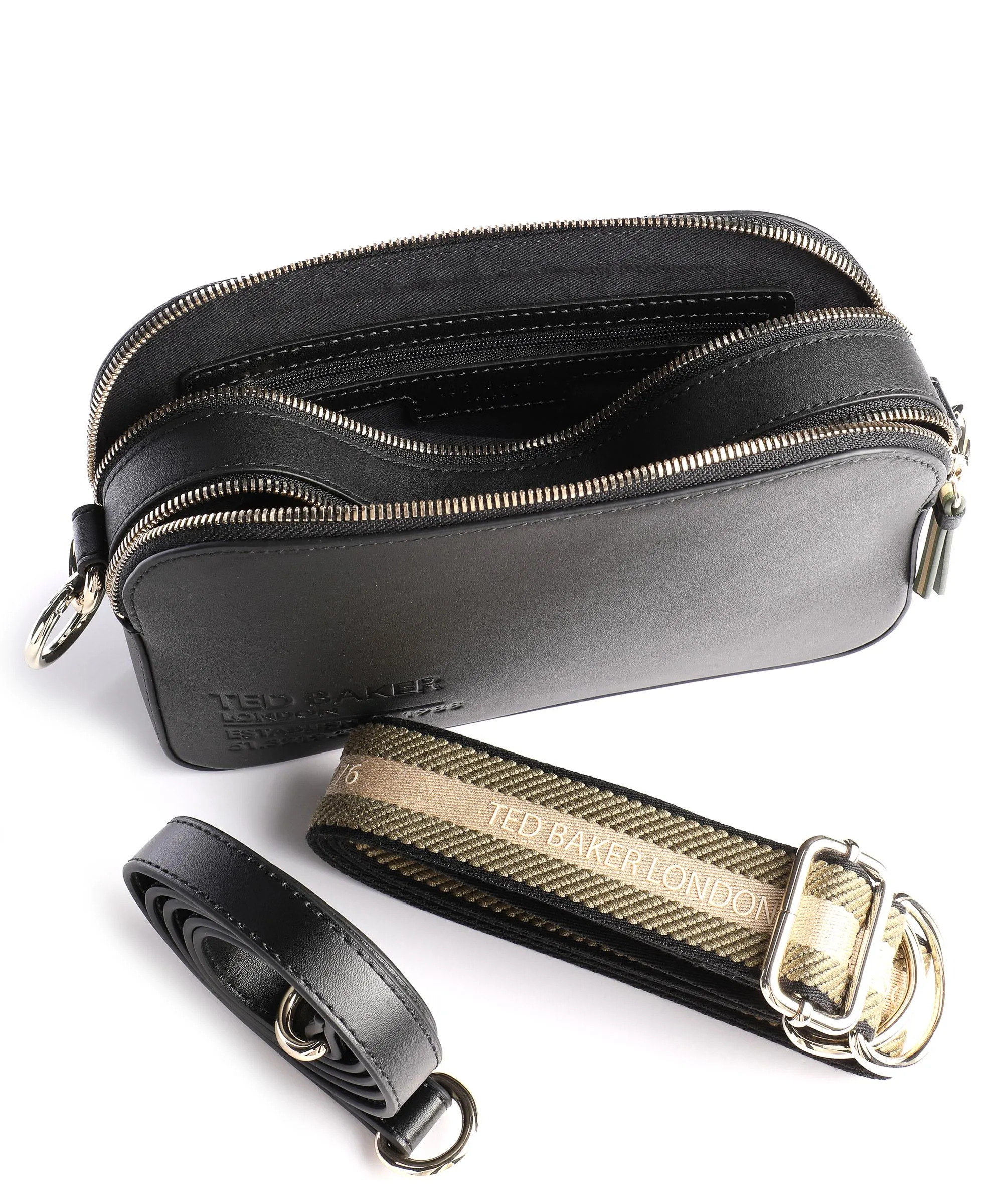  Ted Baker Darcelo Borsa a tracolla pelle di vacchetta liscia nero  