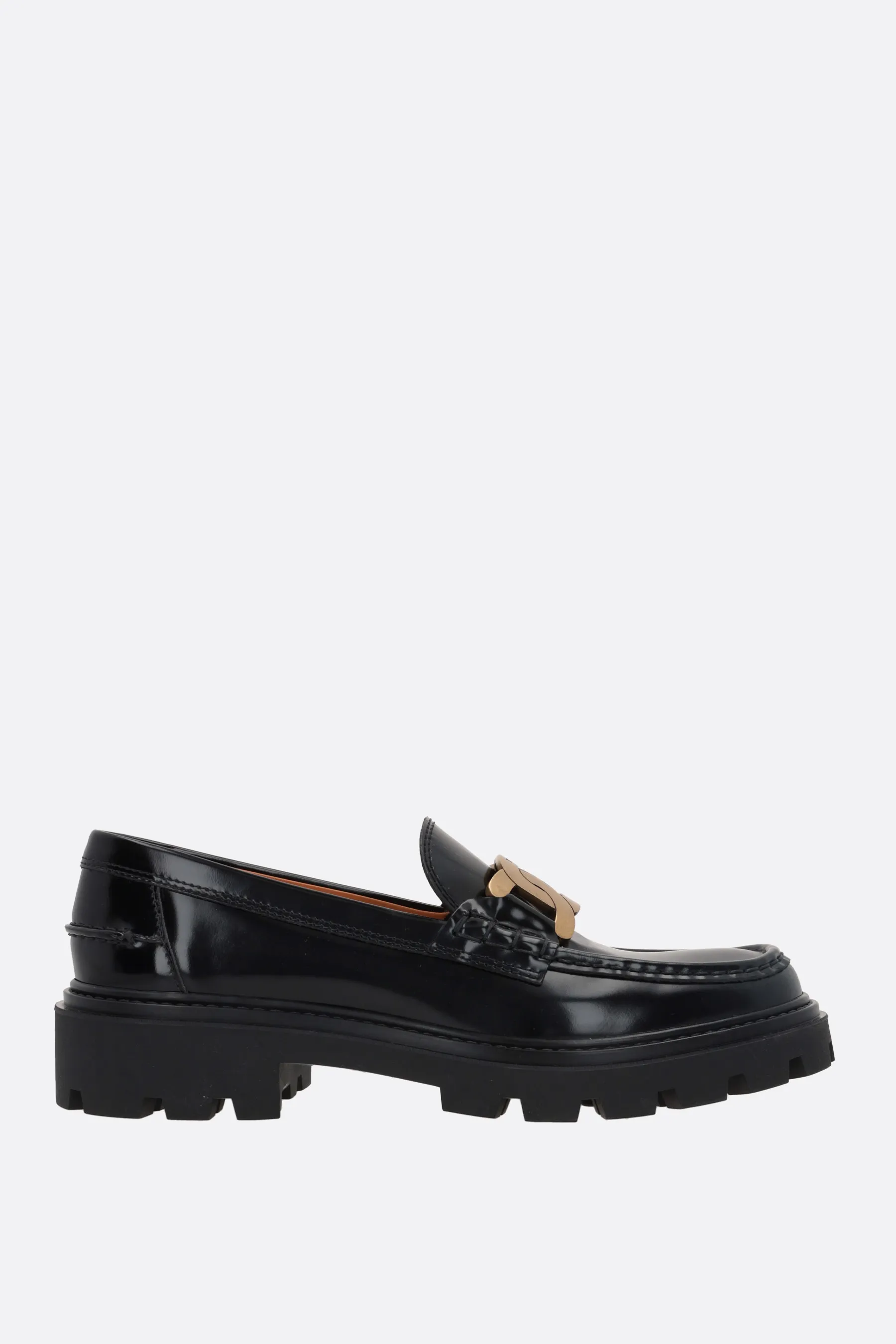  TOD'Smocassino in pelle spazzolata con catena 