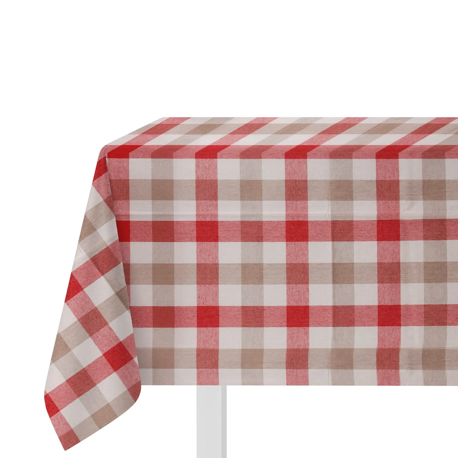 Tovaglia 140x320 cm - quadretti rossi cotone Cortina 