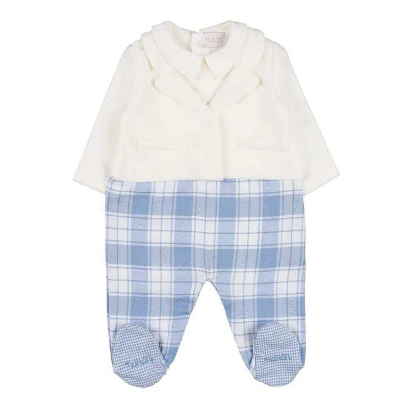 Tutina azzurra aperta davanti