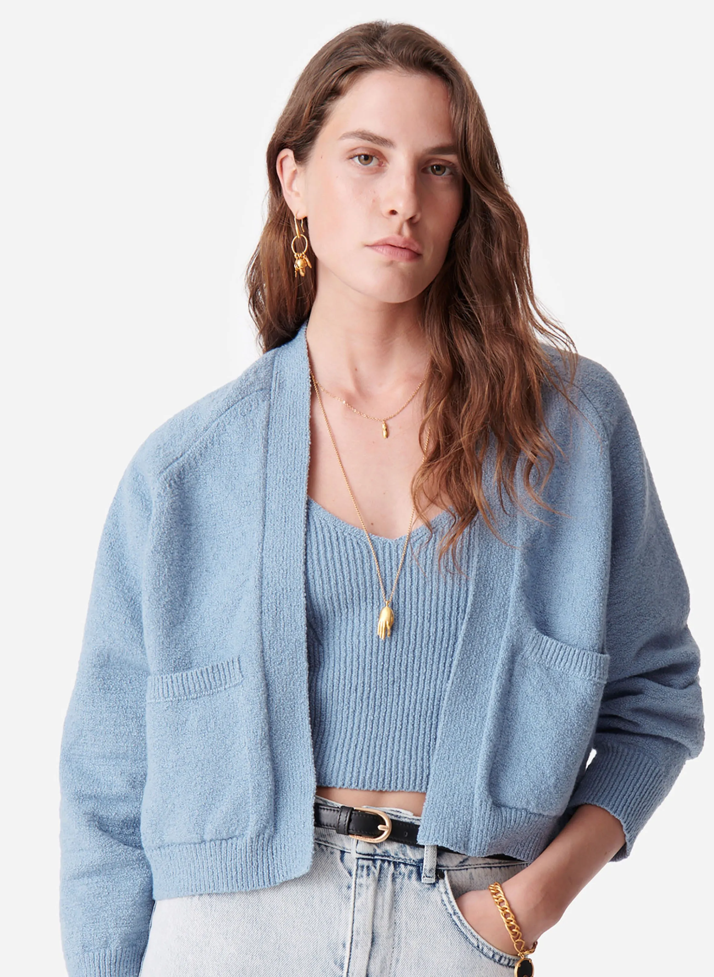  VANESSA BRUNO   BEGONIA - Cardigan in misto cotone | Blu